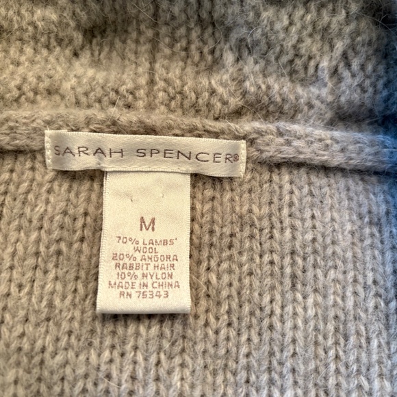 Sarah Spencer Womens Cardigan Shrug Sweater Cable Knit Wool Blend - Picture 5 of 7